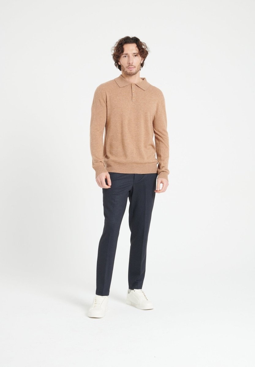 LUKE 5 Polo manches longues en cachemire camel - Studio cashmere8