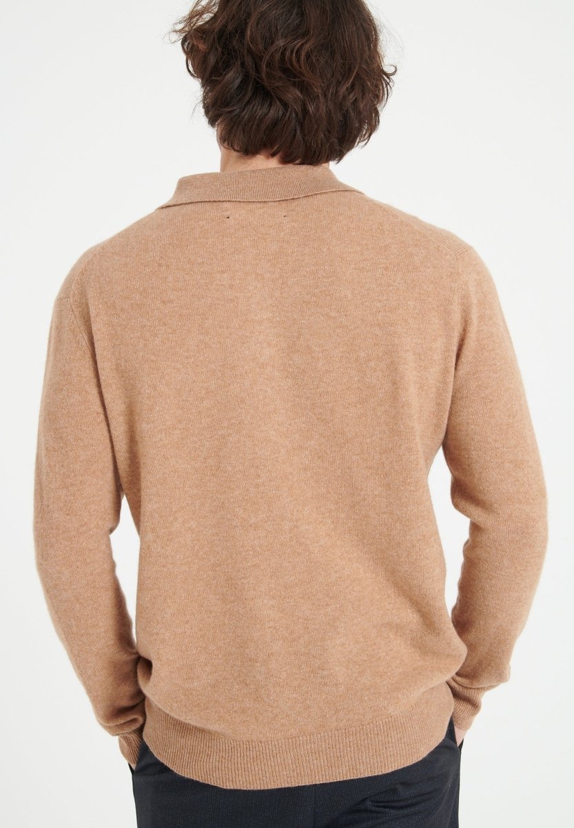 LUKE 5 Polo manches longues en cachemire camel - Studio cashmere8