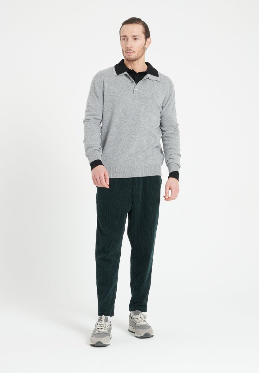 LUKE 5 Polo manches longues en cachemire gris clair - Studio cashmere8