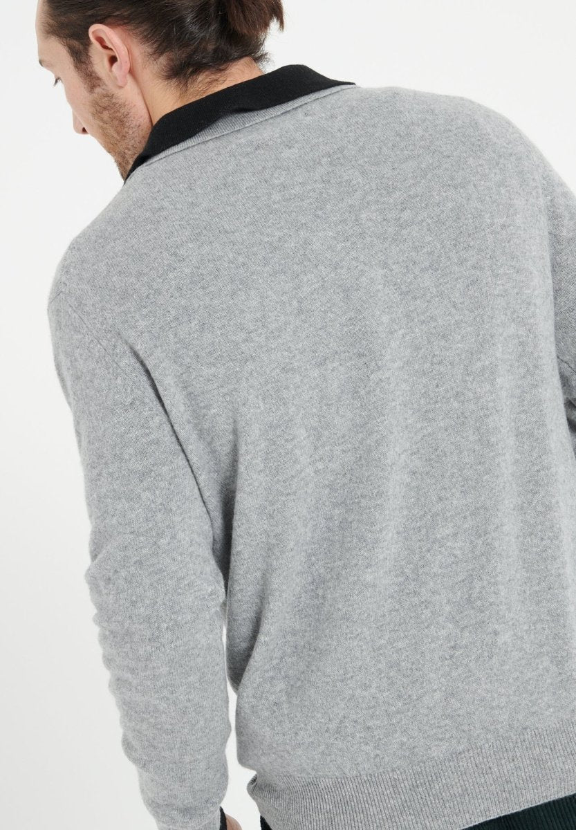 LUKE 5 Polo manches longues en cachemire gris clair - Studio cashmere8