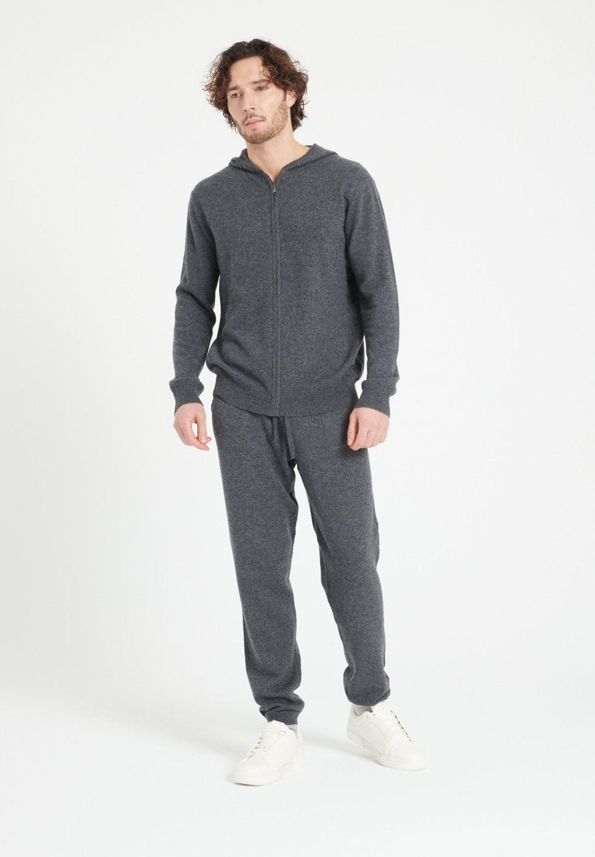 LUKE 7 Pantalon de survêtement en cachemire gris anthracite - Studio cashmere8