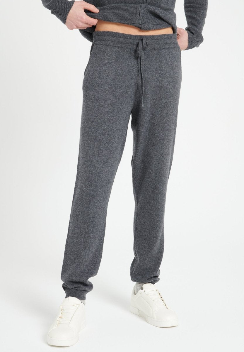 LUKE 7 Pantalon de survêtement en cachemire gris anthracite - Studio cashmere8