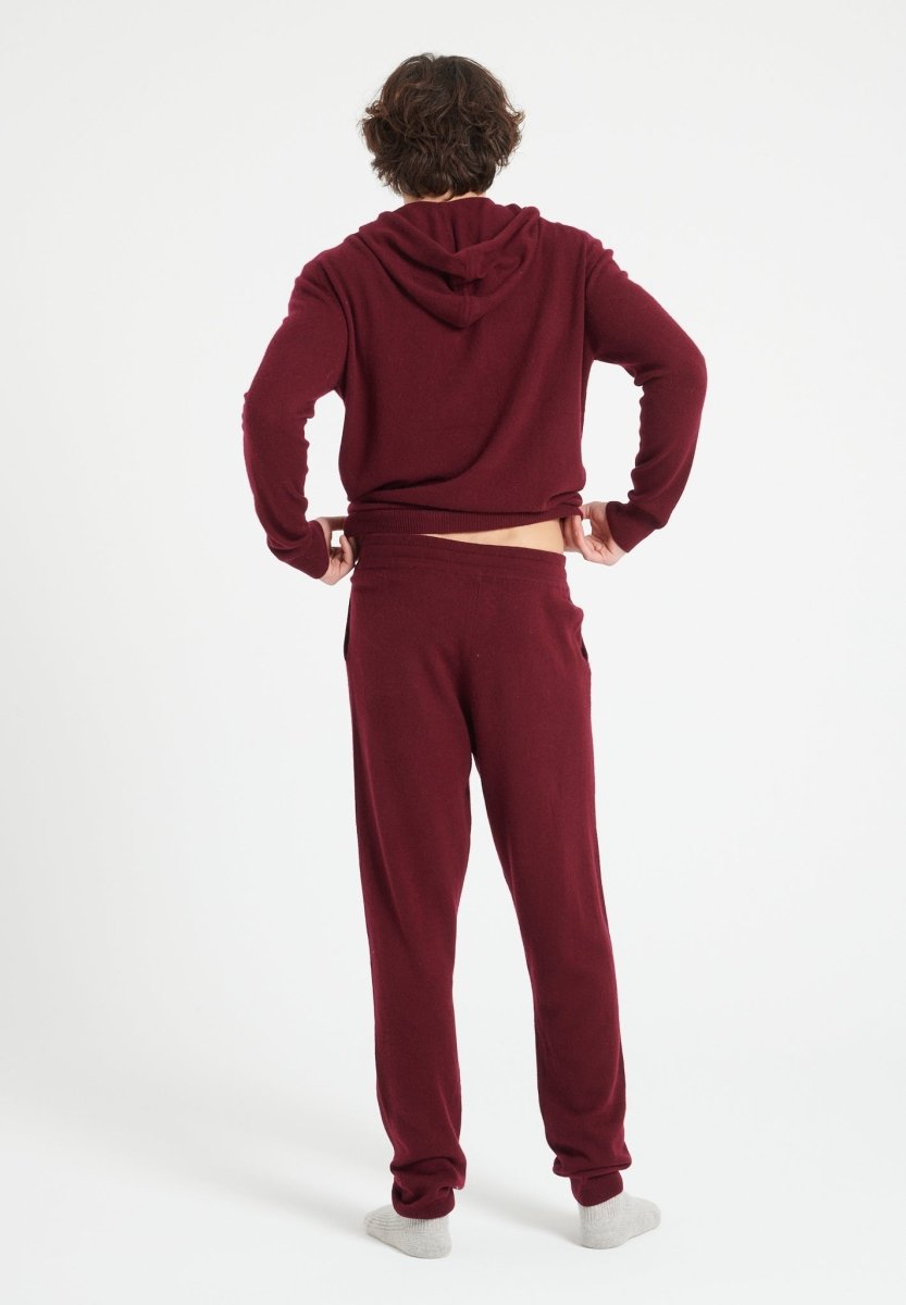 LUKE 7 Pantalon de survêtement en cachemire rouge bordeaux - Studio cashmere8