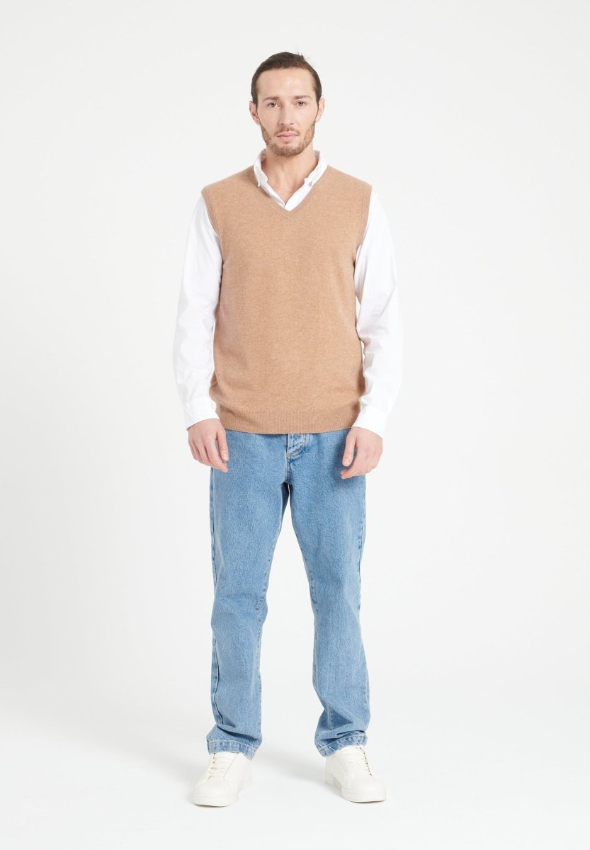 LUKE 9 Gilet sans manches en cachemire camel - Studio cashmere8