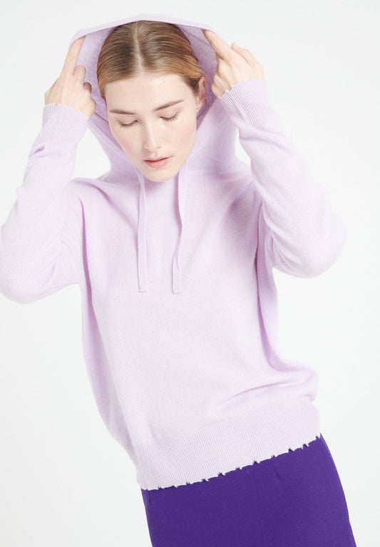 MIA 16 Sweat à capuche en cachemire avec finitions ciselées lilas - Studio cashmere8