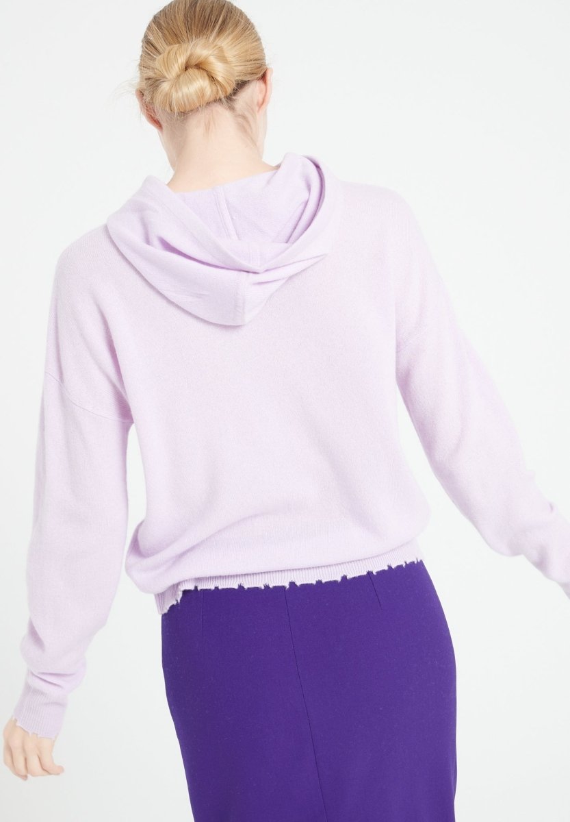 MIA 16 Sweat à capuche en cachemire avec finitions ciselées lilas - Studio cashmere8