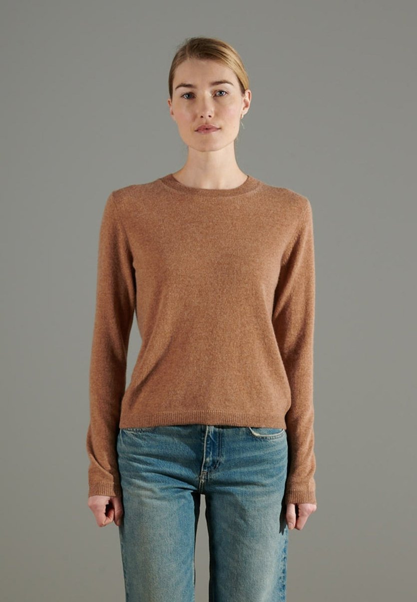 NAMI 4 Pull col rond en cachemire camel - Studio cashmere8