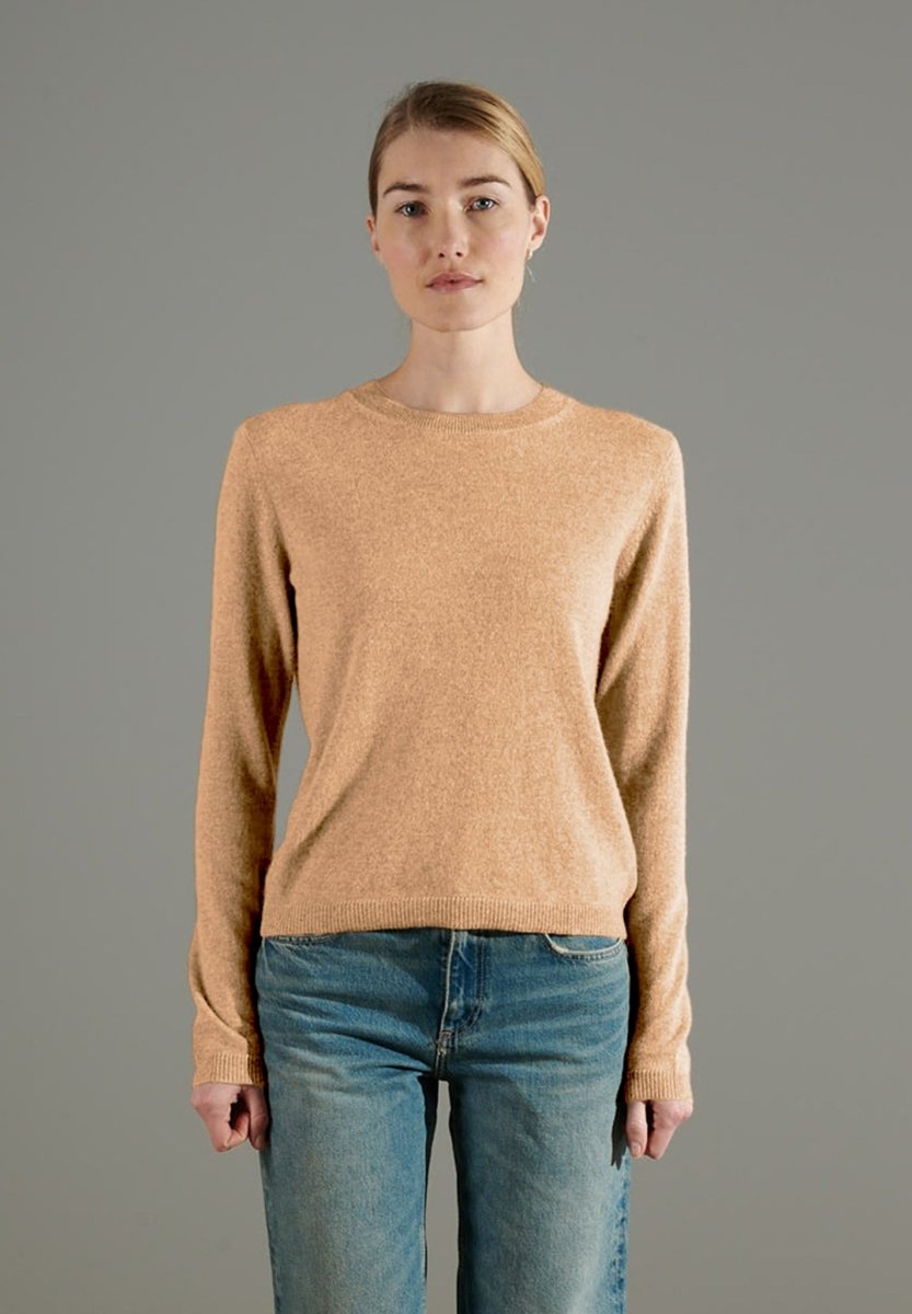 NAMI 4 Pull col rond en cachemire camel clair - Studio cashmere8