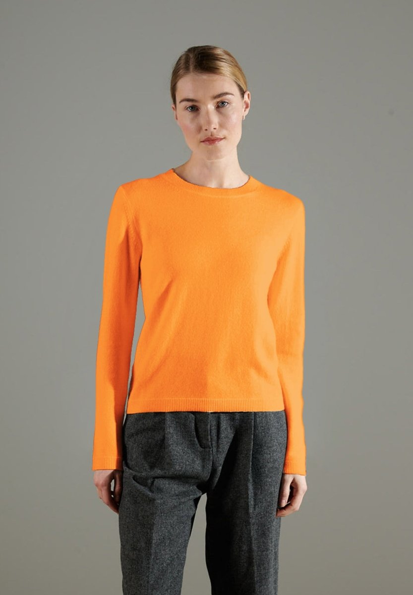 NAMI 4 Pull col rond en cachemire orange citrouille - Studio cashmere8