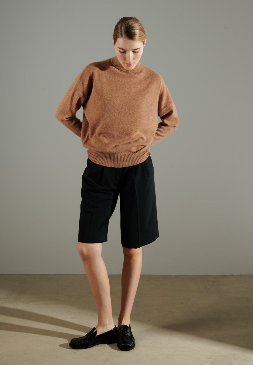 NAMI 7 Pull col roulé oversize en cachemire camel - Studio cashmere8