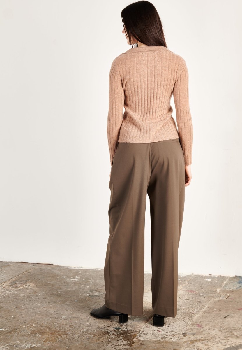 Polo manches longues cachemire camel femme - HANA 11 - Studio cashmere8