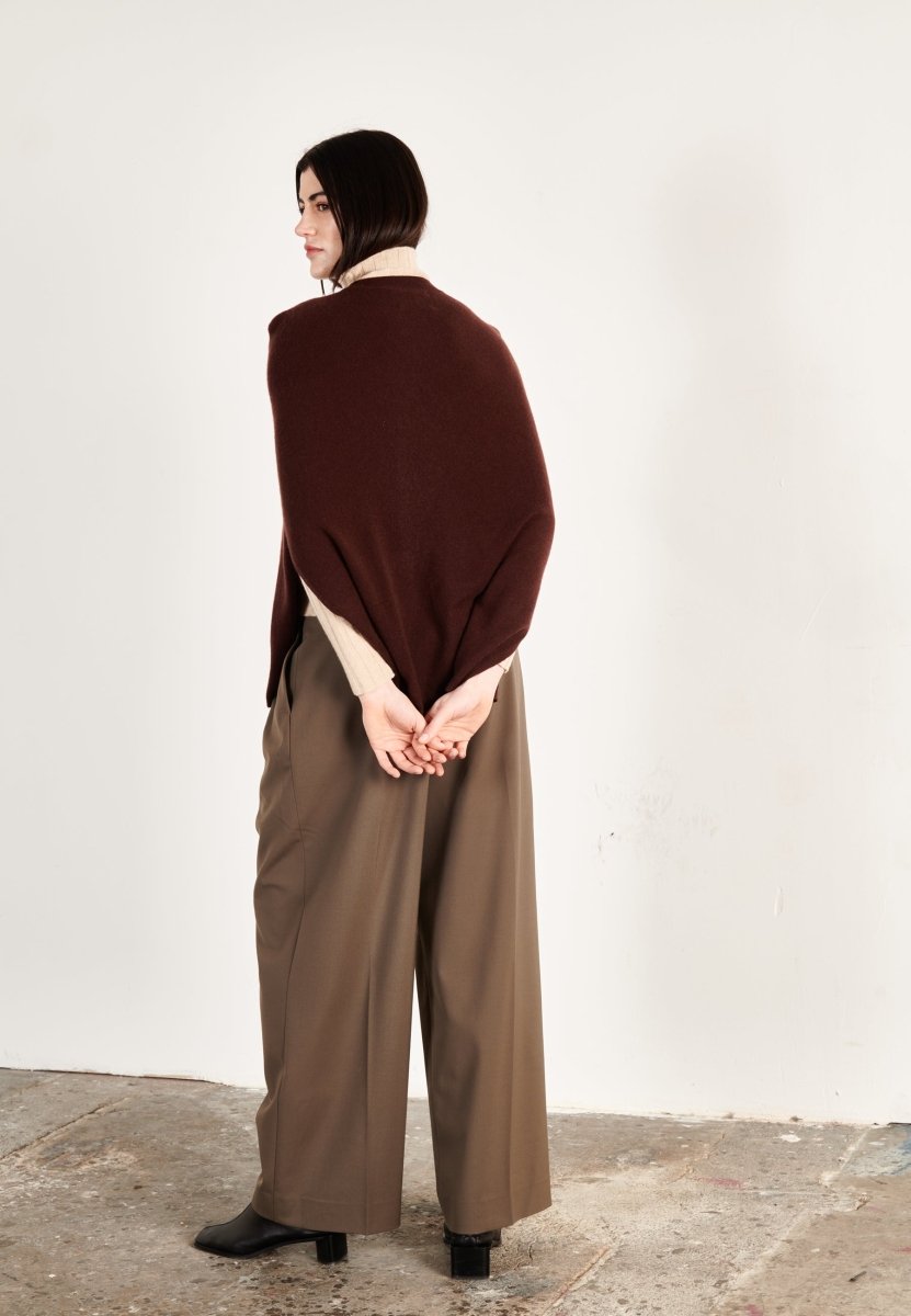 Poncho cachemire marron femme - HANA 15 - Studio cashmere8