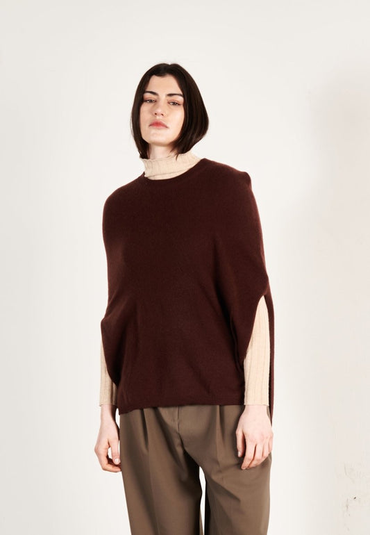 Poncho cachemire marron femme - HANA 15 - Studio cashmere8