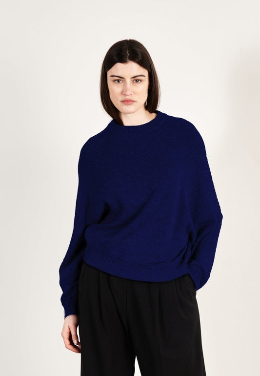 Pull col rond cachemire 4 fils bleu marine femme - HANA 6 - Studio cashmere8
