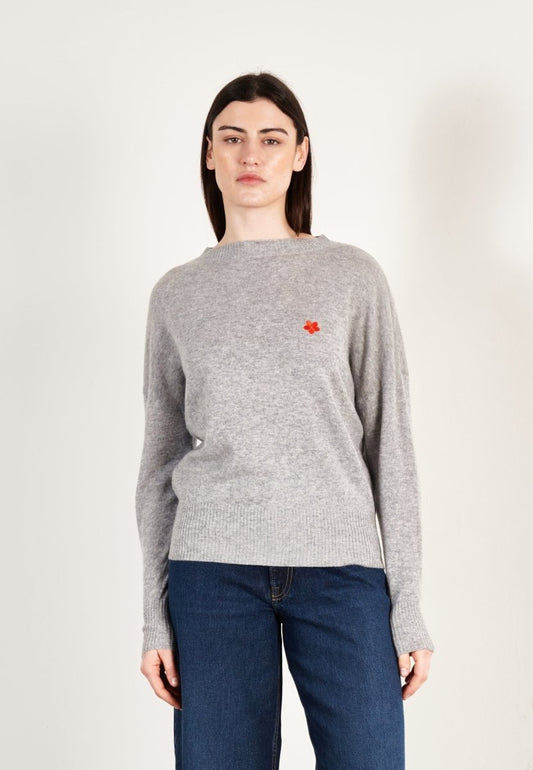 Pull col rond cachemire gris clair femme - HANA 2 - Studio cashmere8