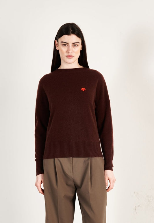Pull col rond cachemire marron femme - HANA 2 - Studio cashmere8