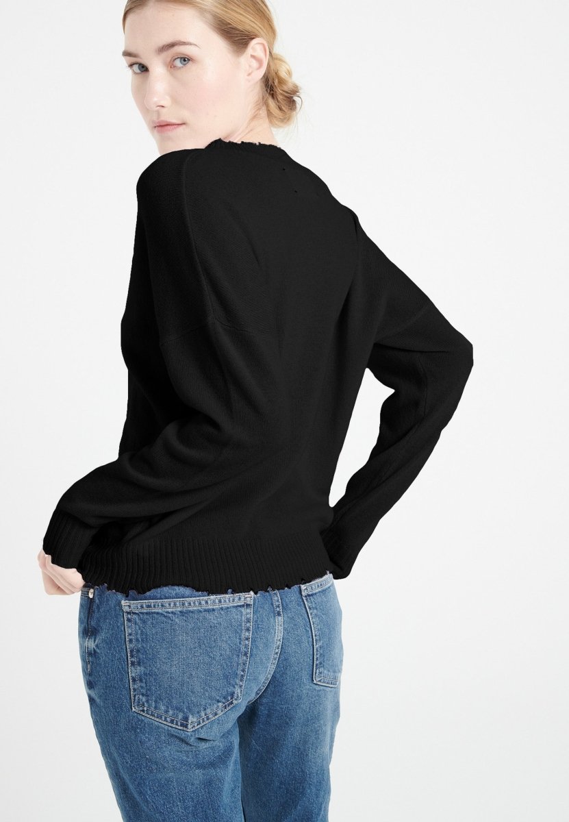Pull col rond cachemire noir femme - MIA 17 - Studio cashmere8