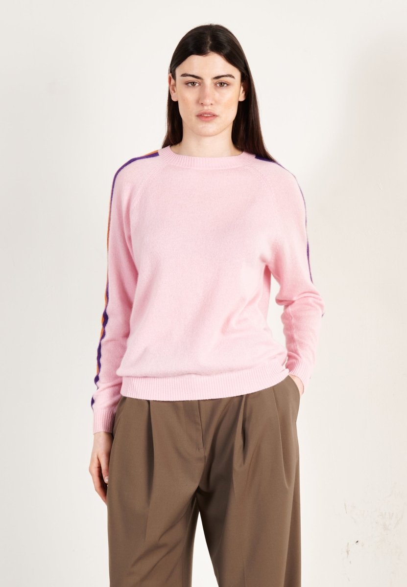 Pull col rond cachemire rose/violet/mandarine/écru femme - ZAYA 19 - Studio cashmere8