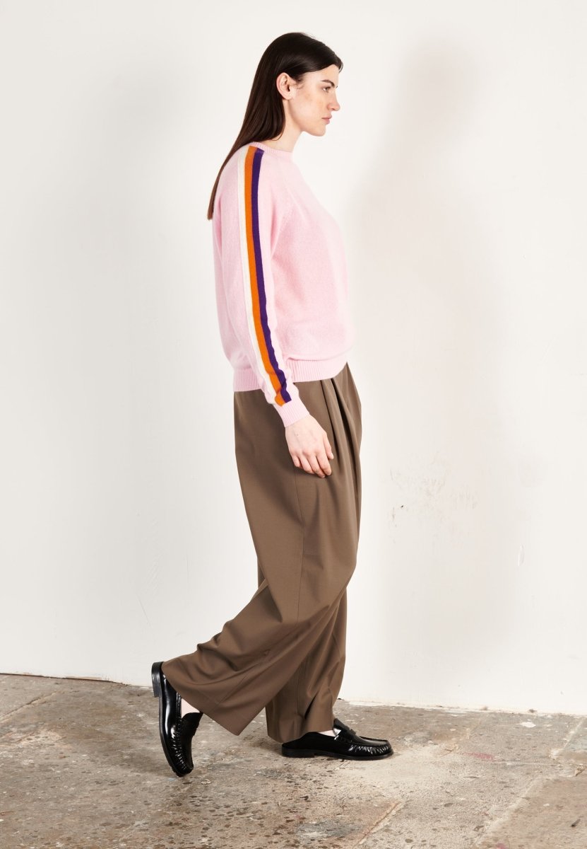 Pull col rond cachemire rose/violet/mandarine/écru femme - ZAYA 19 - Studio cashmere8