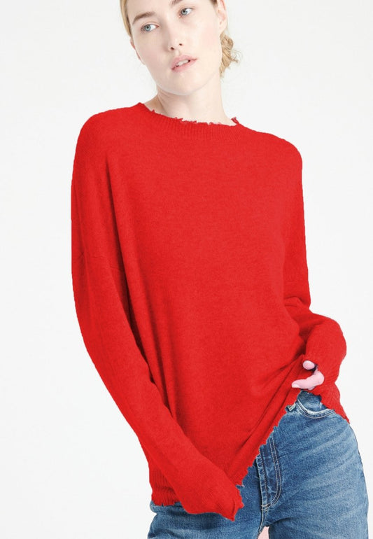 Pull col rond cachemire rouge femme - MIA 17 - Studio cashmere8