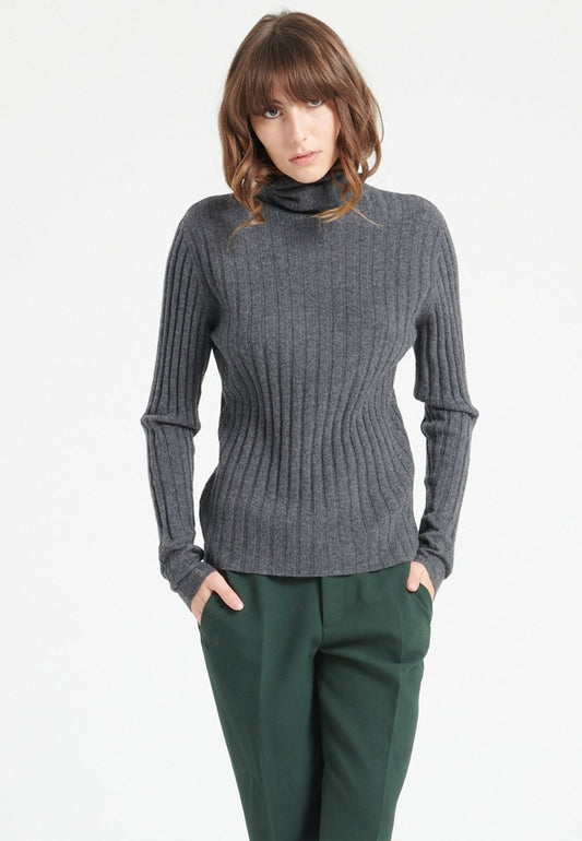 Pull col roulé cachemire gris anthracite femme - LILLY 15 - Studio cashmere8
