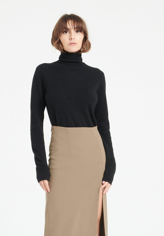 Pull col roulé cachemire noir femme - LILLY 3 - Studio cashmere8