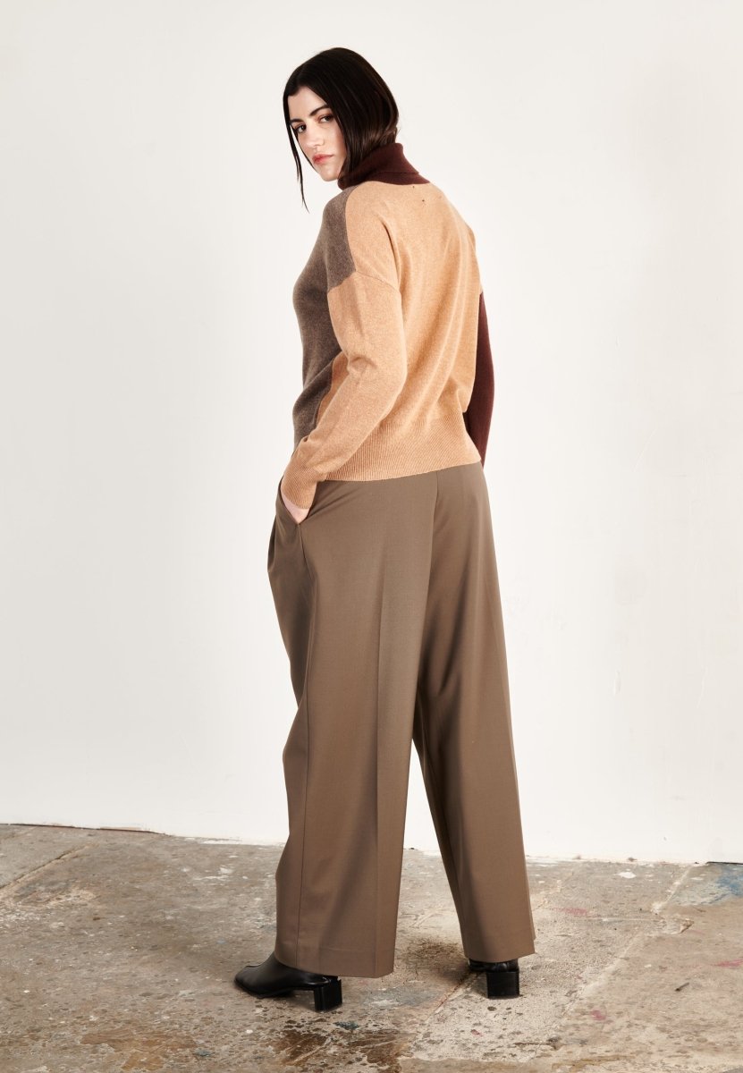 Pull col roulé cachemire taupe/marron/camel clair femme - HANA 9 - Studio cashmere8