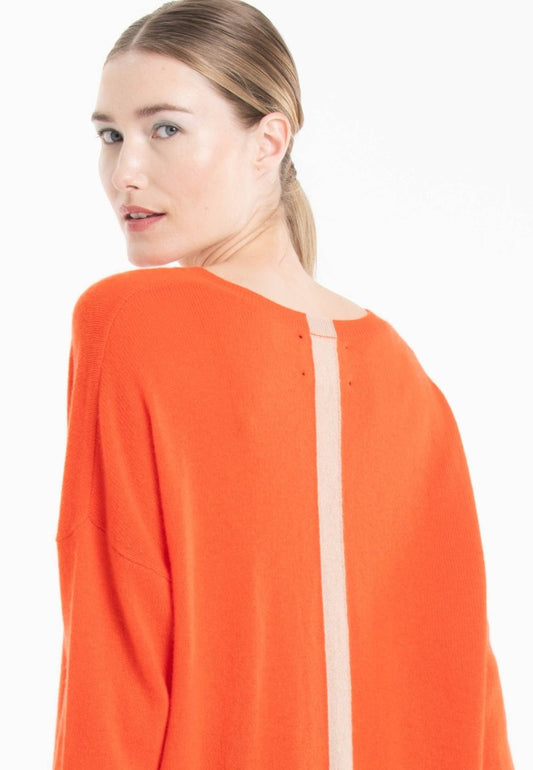 Pull col V cachemire mandarine/camel clair femme - NAMI 23 - Studio cashmere8