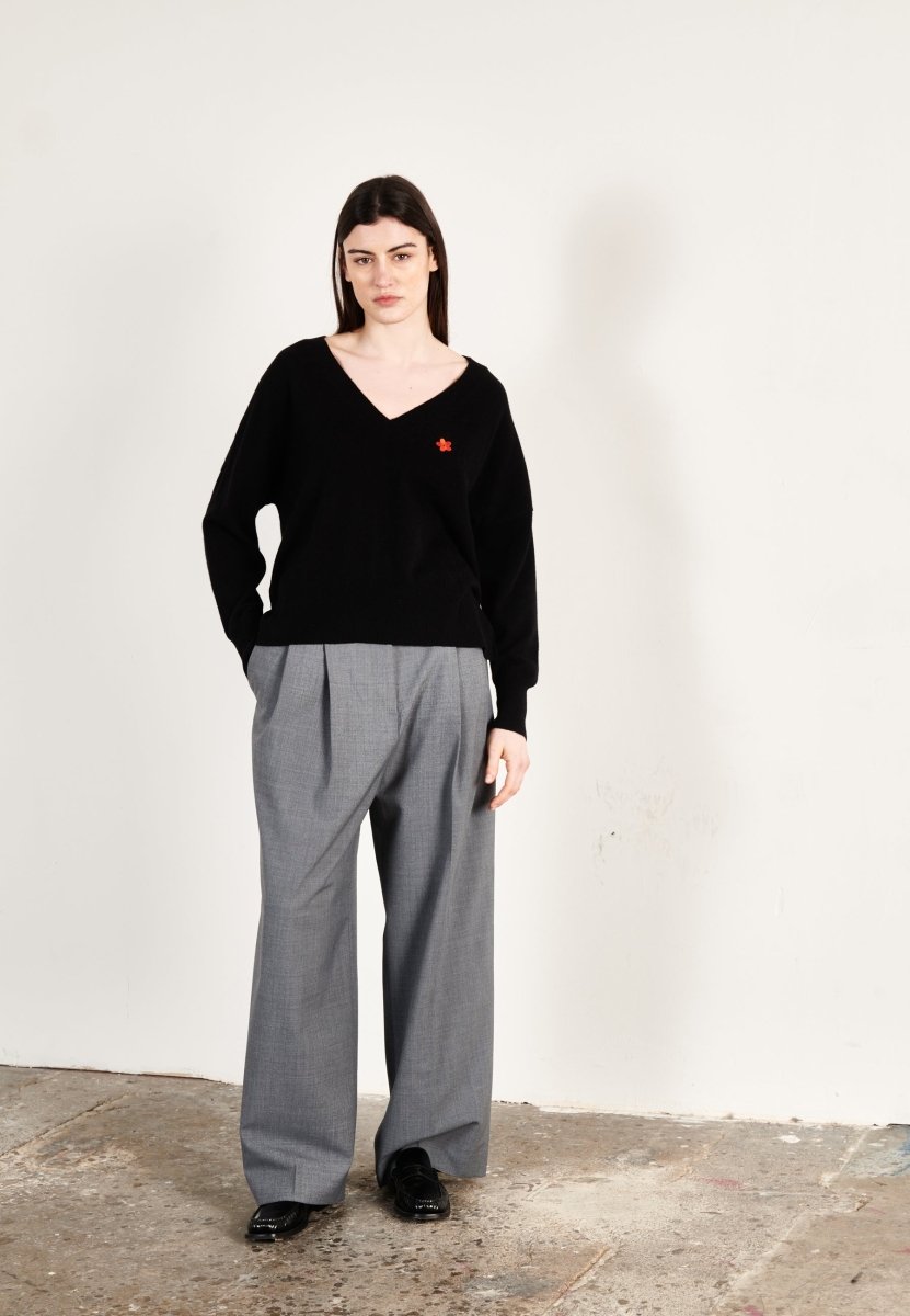 Pull col V cachemire noir femme - HANA 1 - Studio cashmere8