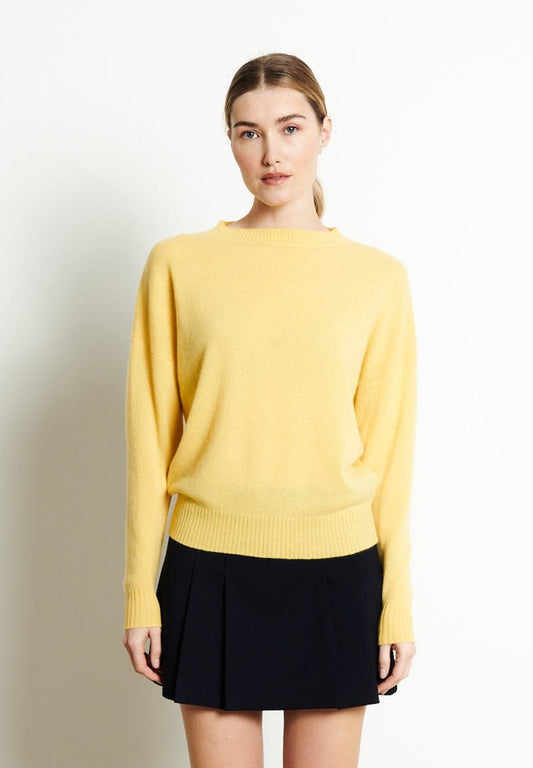 RIA 2 Pull col rond oversize en cachemire jaune - Studio cashmere8