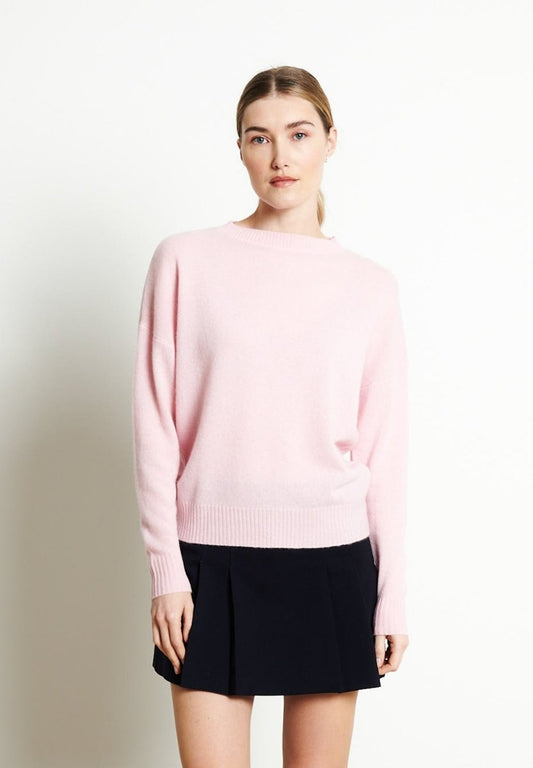 RIA 2 Pull col rond oversize en cachemire rose baby - Studio cashmere8