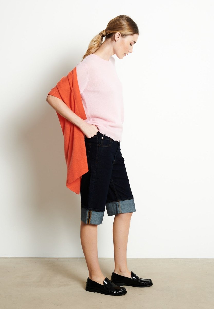 RIA 4 Kimono en cachemire mandarine - Studio cashmere8