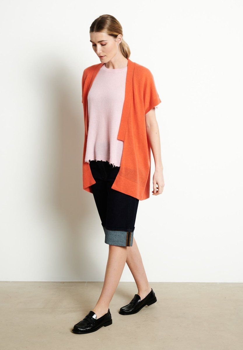 RIA 4 Kimono en cachemire mandarine - Studio cashmere8