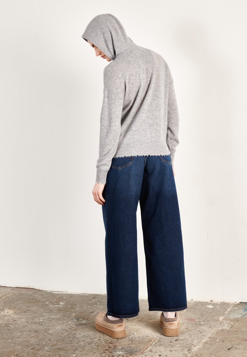 Sweat à capuche cachemire gris clair femme - MIA 16 - Studio cashmere8