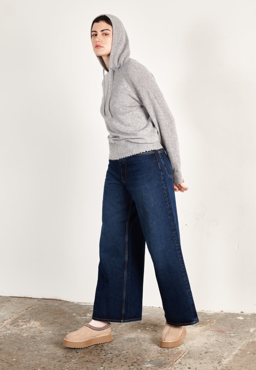 Sweat à capuche cachemire gris clair femme - MIA 16 - Studio cashmere8