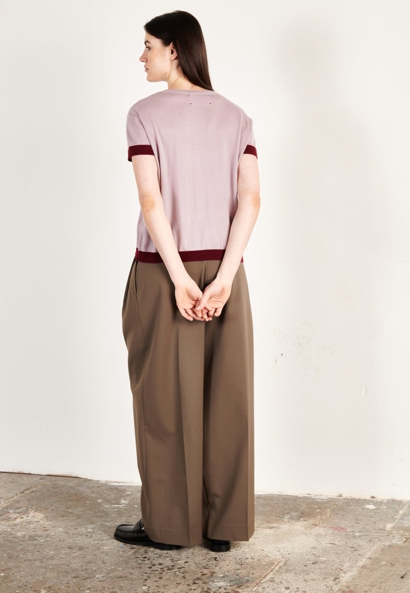 T-shirt col rond ultrafin cachemire et laine violet/rouge bordeaux femme - KELLY 1 - Studio cashmere8