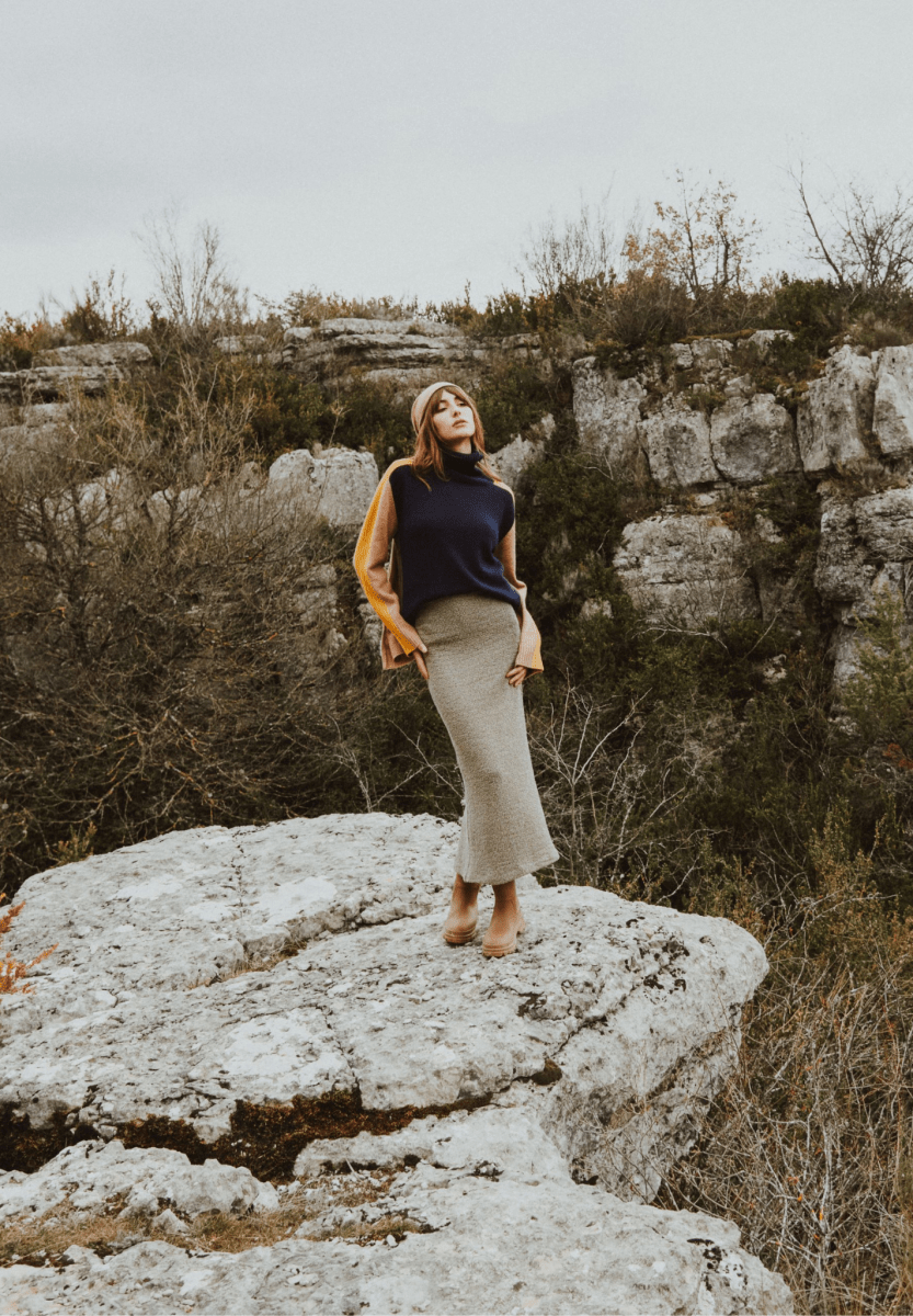 ZAYA 12 Pull col roulé color block en cachemire 4 fils multi - couleur - Studio cashmere8