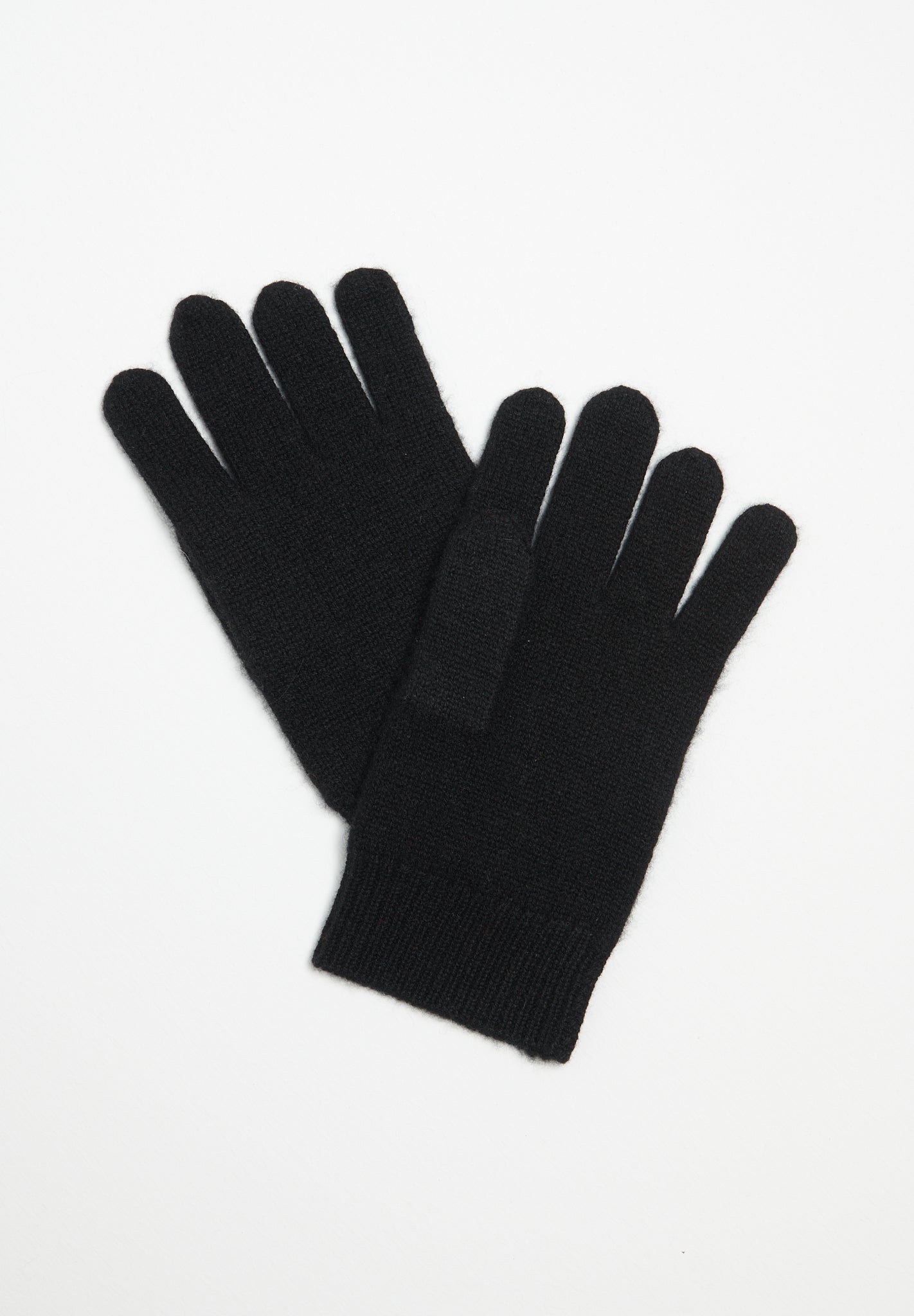 Black 4-thread cashmere gloves