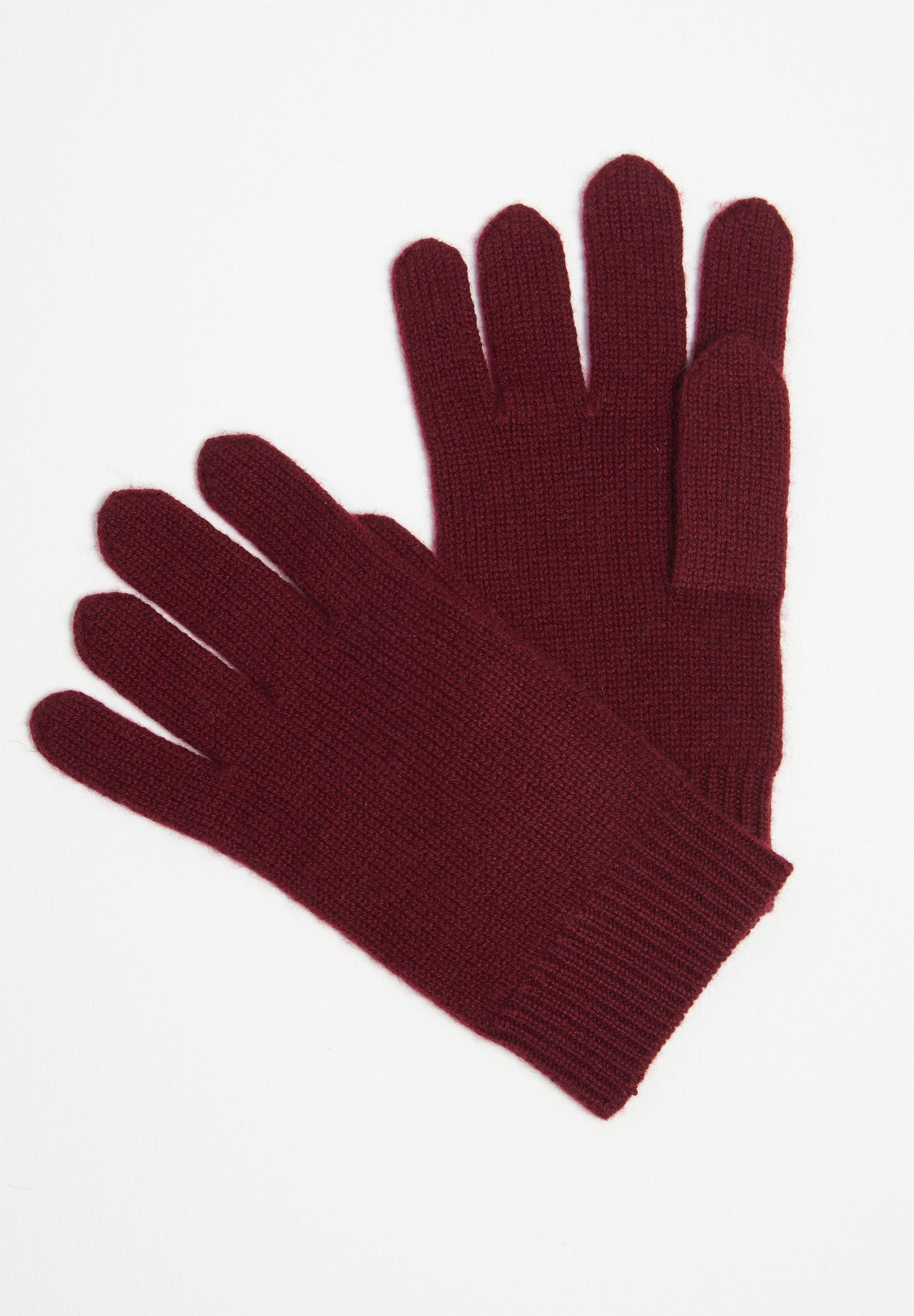 Handschuhe aus 4-fädigem Kaschmir in Burgunderrot