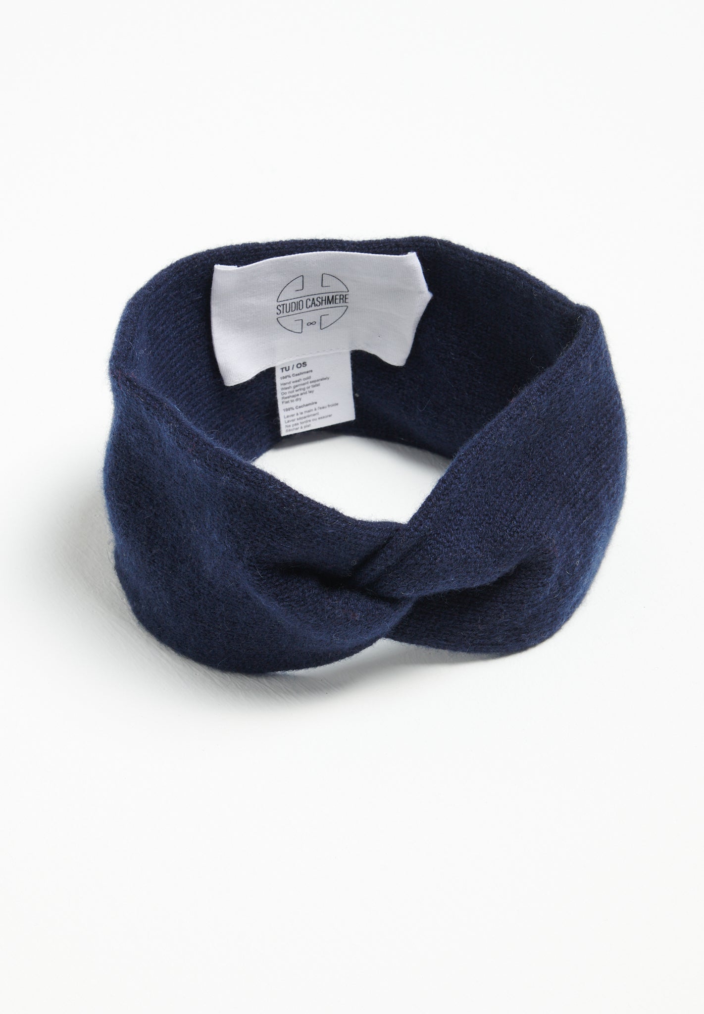 Bandeau en cachemire 4 fils bleu marine