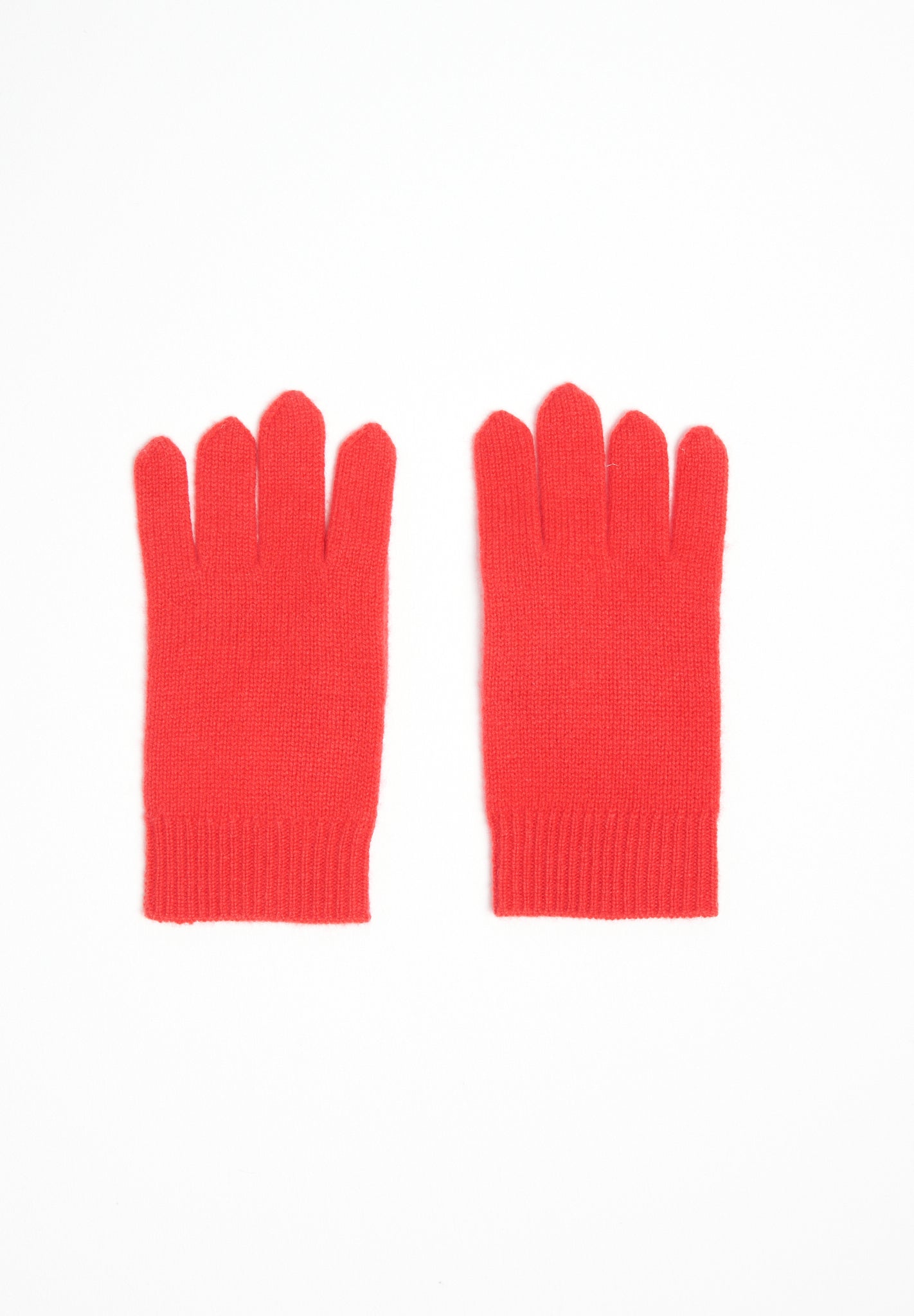 Red 4-thread cashmere gloves